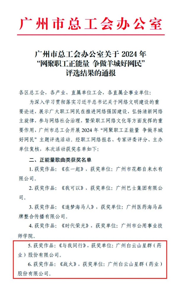 喜訊 | 星群員工兩首原創(chuàng)歌曲被廣州市總工會評選為“正能量歌曲”